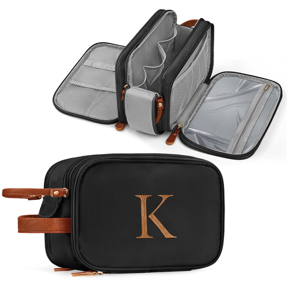 YOOLIFE travel toiletry bag black close-up shows durable exterior for travel