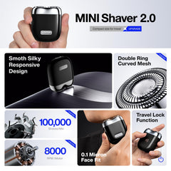 Yoose Alloy Mini Shaver head detached demonstrates easy cleaning and head swapping.