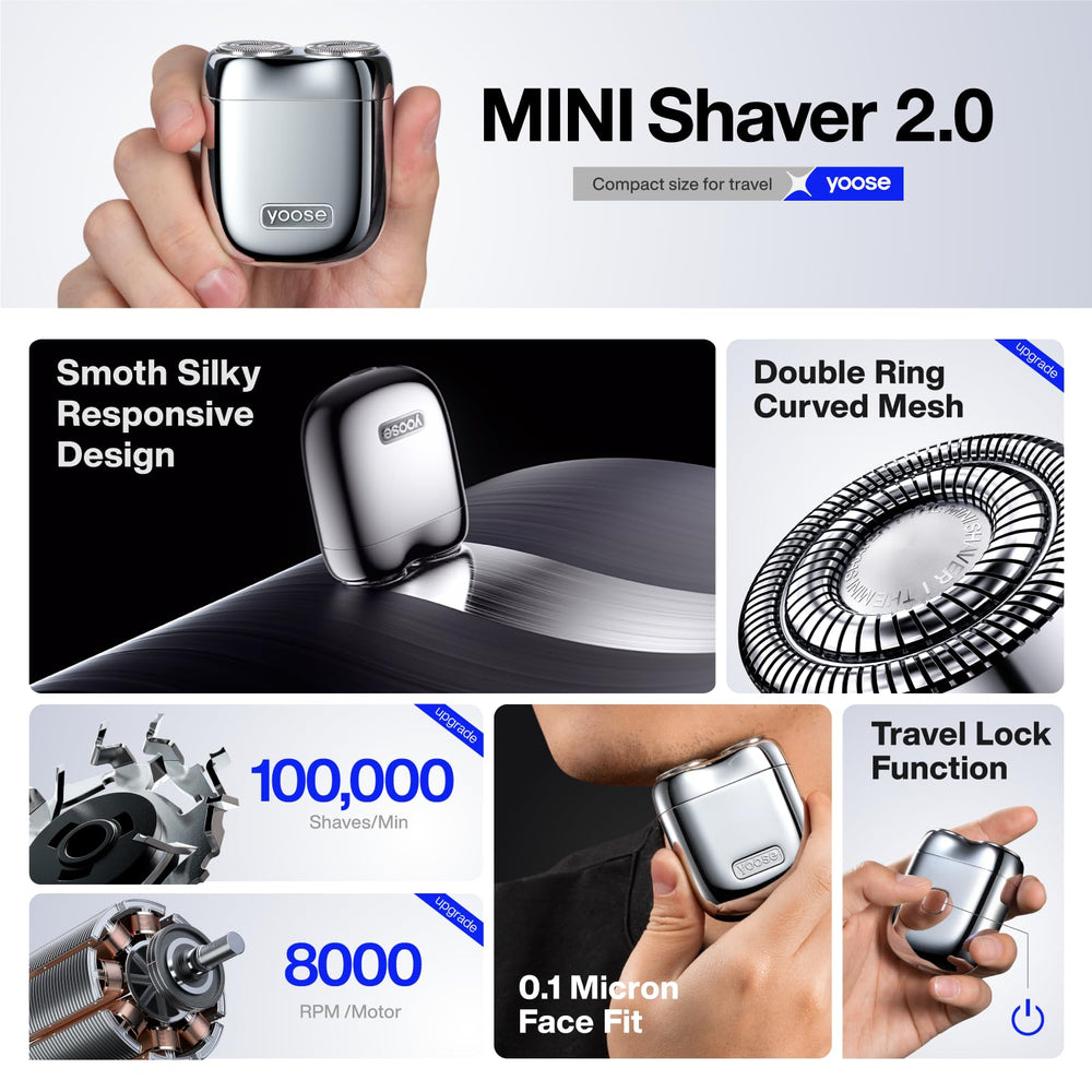 Yoose Alloy Mini Shaver travel case demonstrates organized, mess-free transit