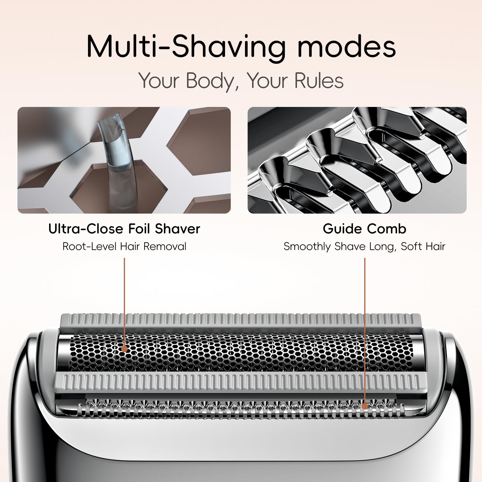 yoose multi-functional setup for face, bikini, or legs.