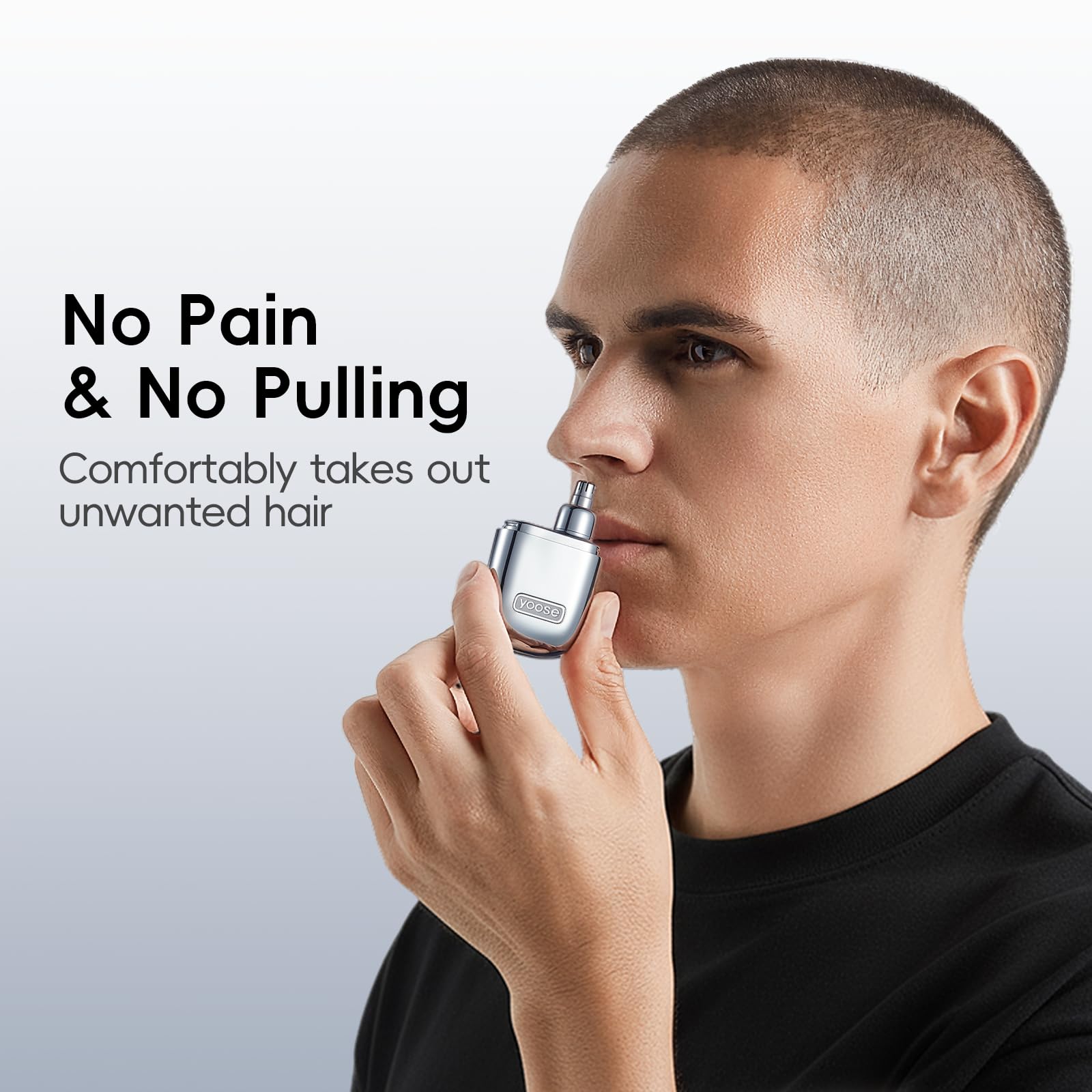 Yoose nose trimmer detachable head enables easy cleaning and maintenance