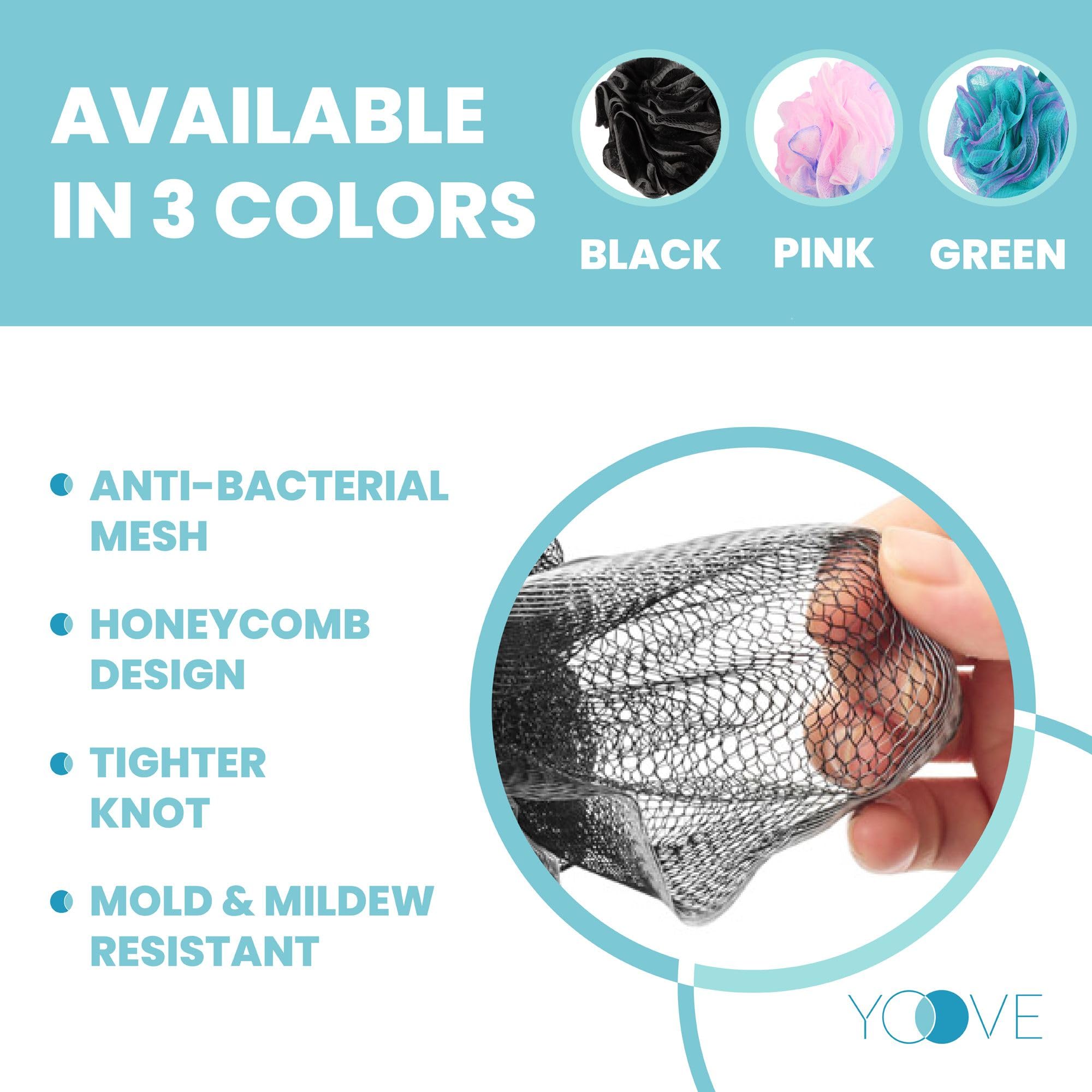 Yoove durable coating resists breakage for long-lasting scrubbing tool.