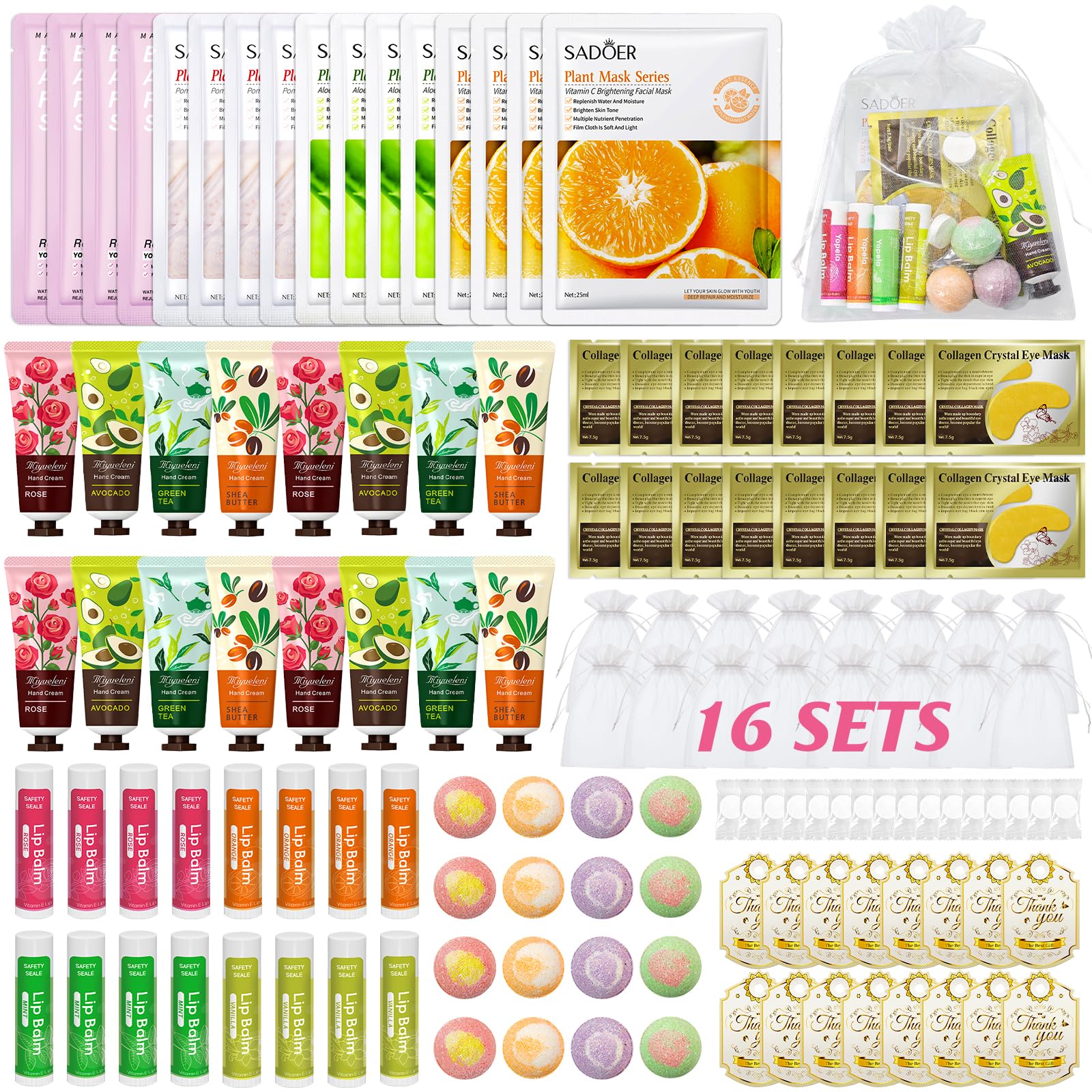 Yopela 128-piece spa kit laid out for at-home pampering and party gifting