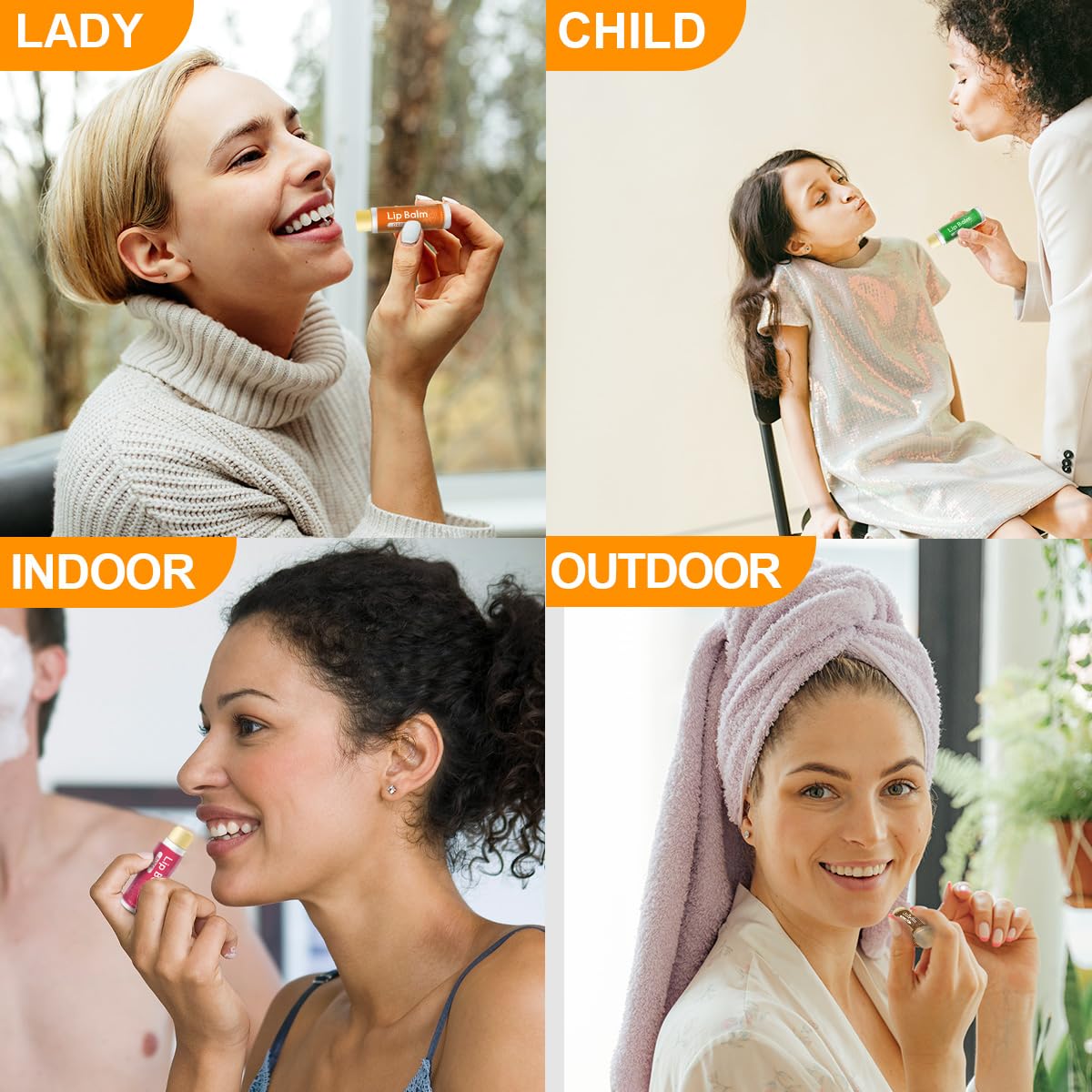 Yopela lip balm on-the-go use shown for daily protection