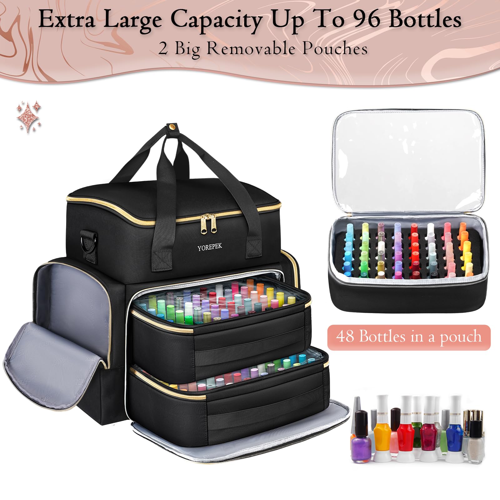 YOREPEK bottle-slot-dimensions image highlights standard bottle slots.
