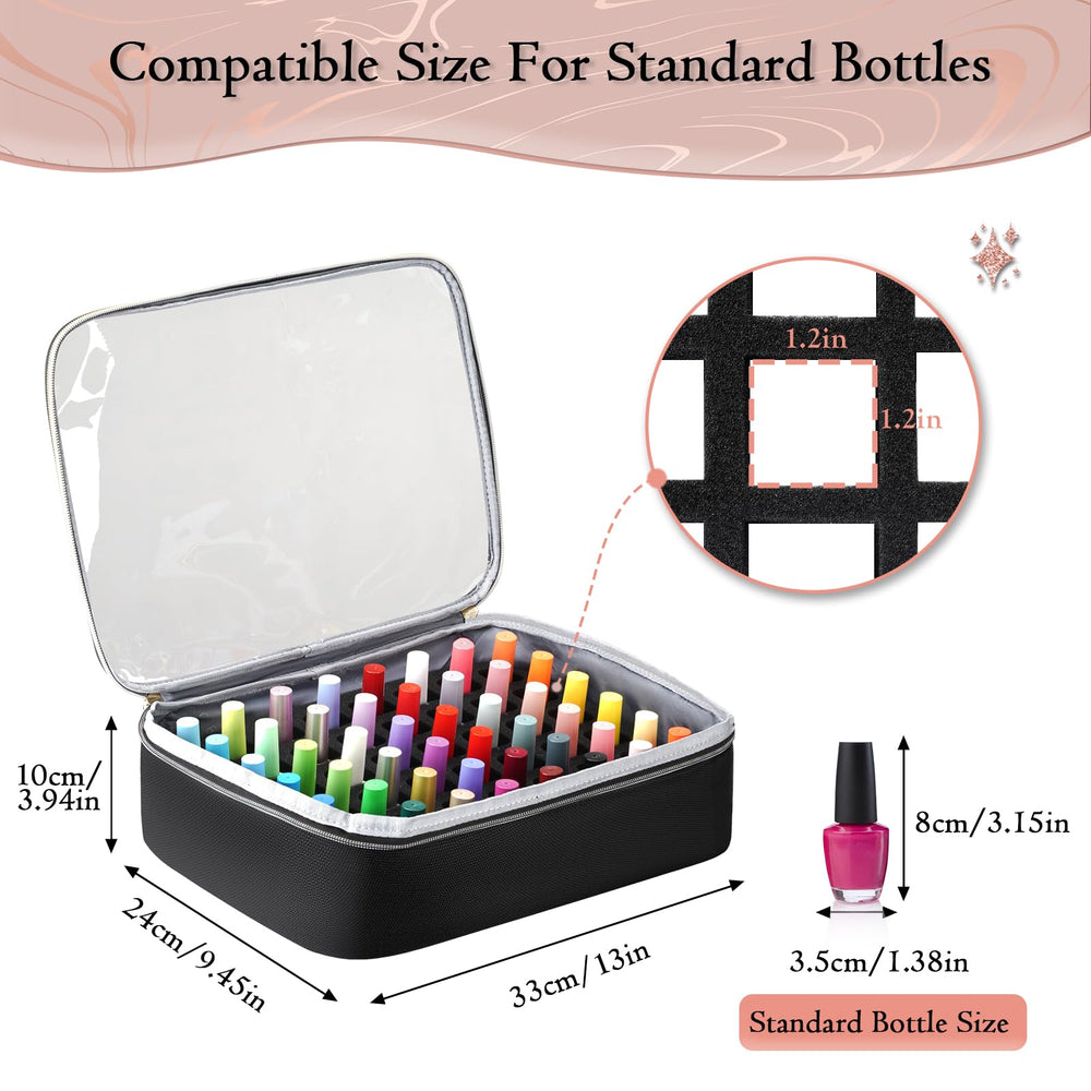 YOREPEK organizer case lamp section demonstrates top space for a nail lamp.