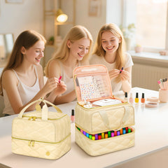 YOREPEK nail-kit-bag-lower-pocket shows zippered mesh pocket for slim tools.