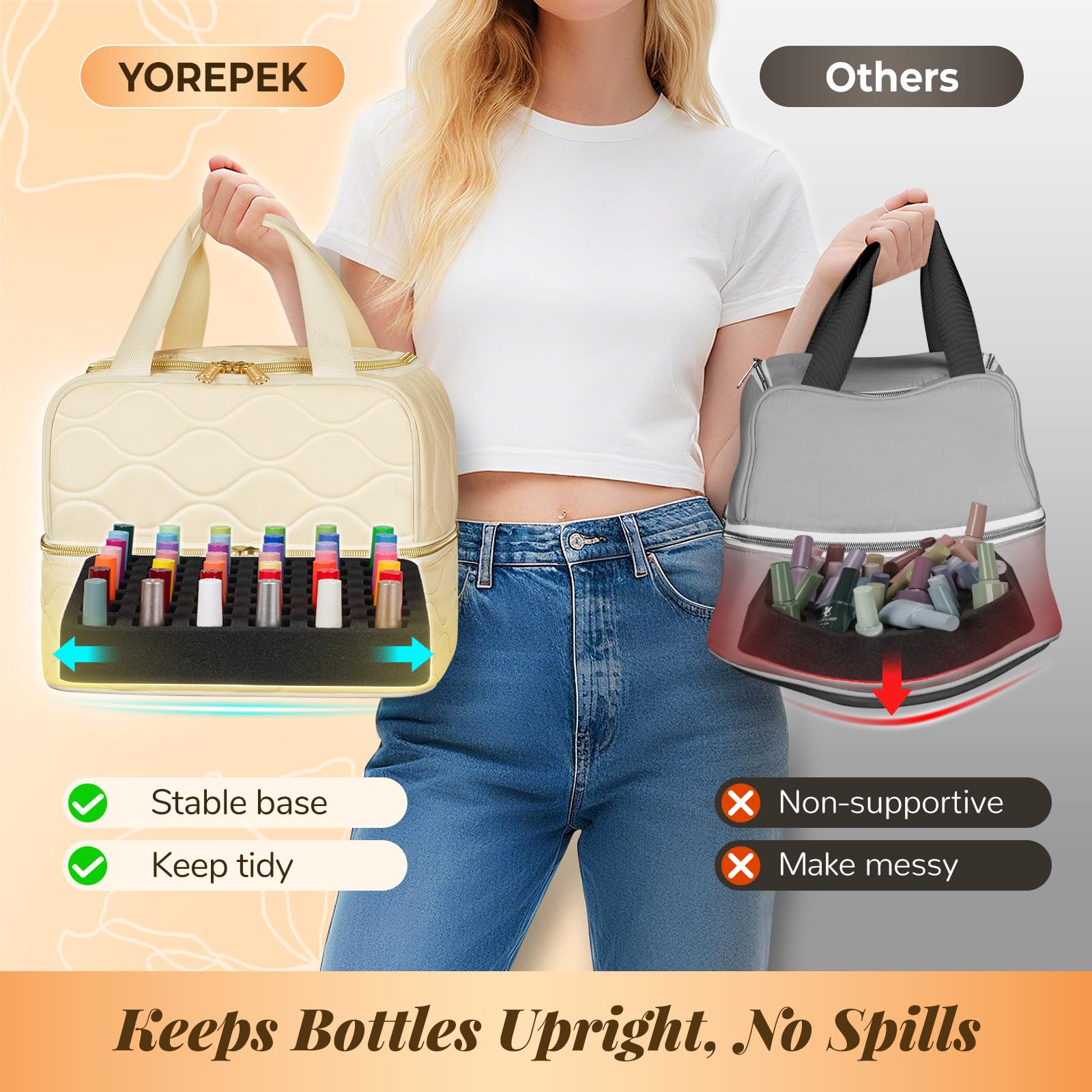 YOREPEK nail-kit-bag-removable-divider shows adaptable organization.