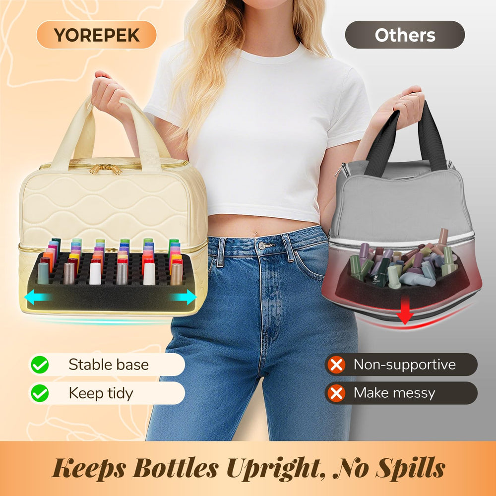 YOREPEK nail-kit-bag-removable-divider shows adaptable organization.