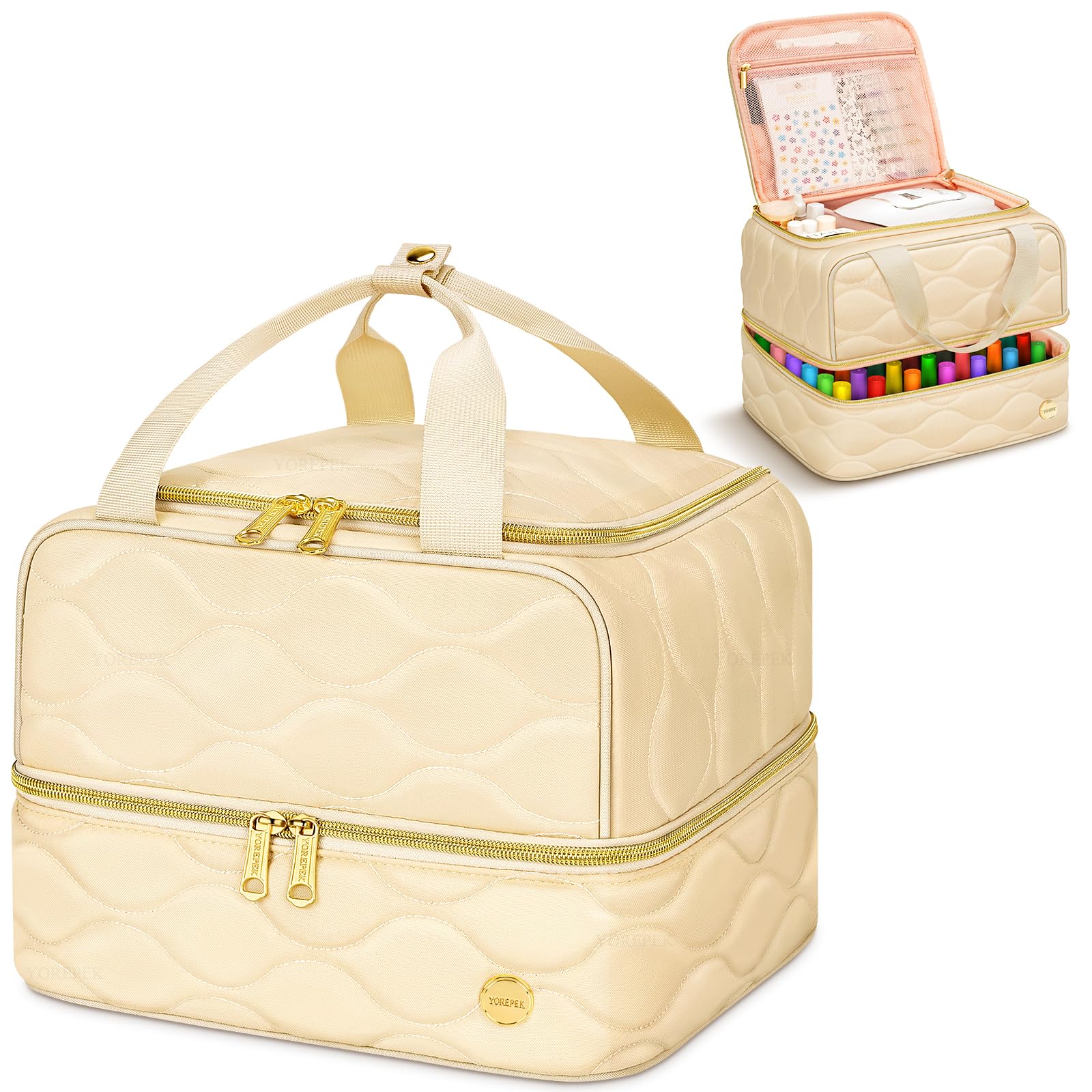 YOREPEK nail-kit-bag-travel-handle makes carrying easy.