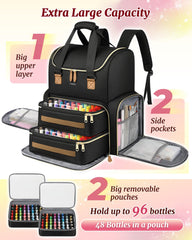 YOREPEK side pockets keep brushes and files organized for efficient manicure setup.
