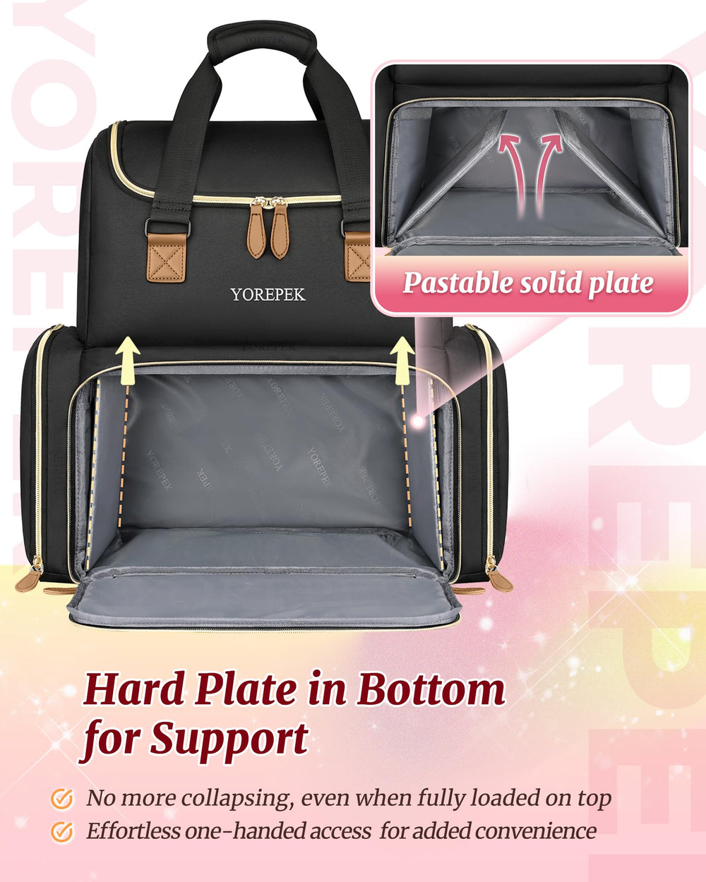 YOREPEK nail polish organizer offers three carrying options for versatile transport.