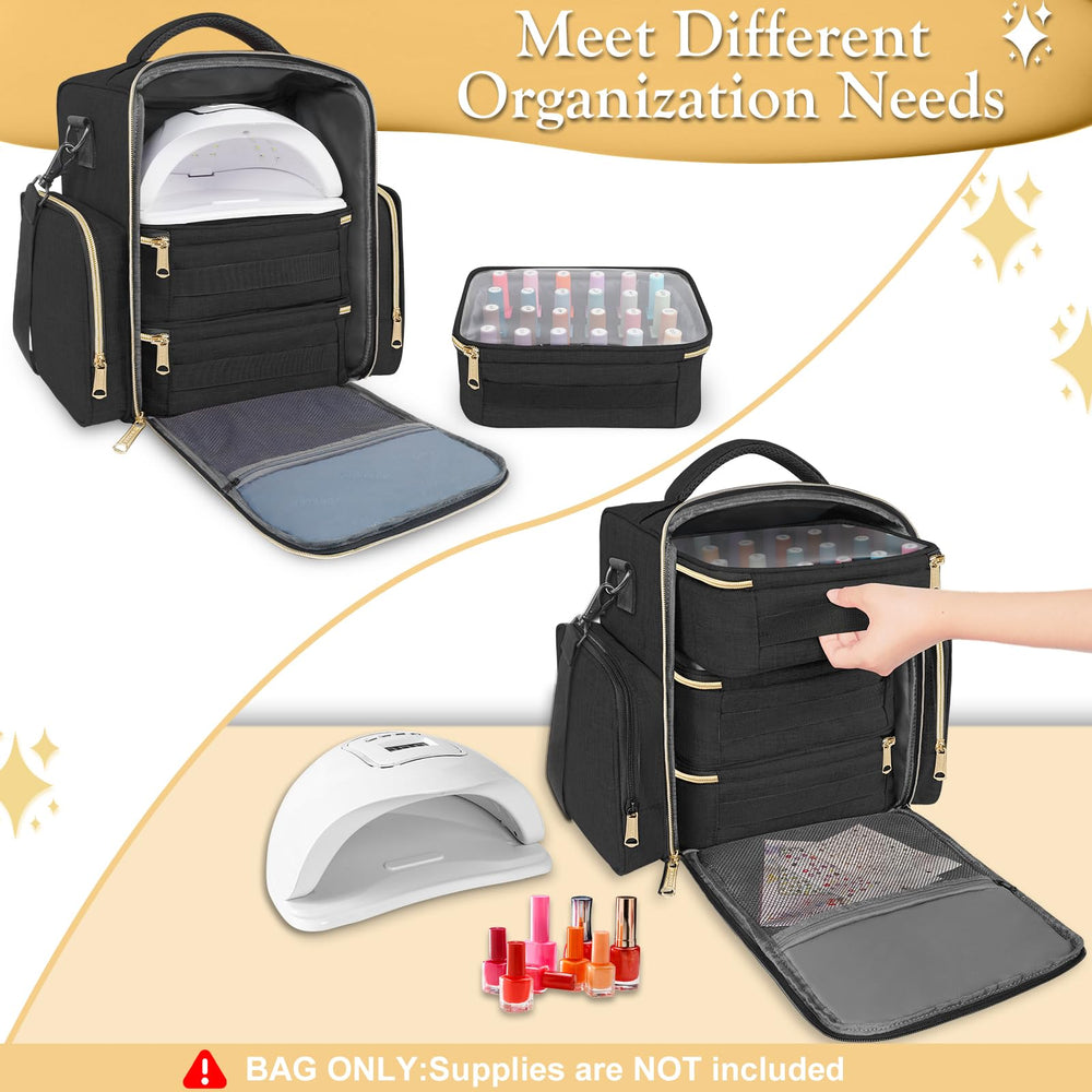 YOREPEK Nail Polish Organizer back strap ready for suitcase attachment