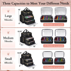 YOREPEK large-capacity case storing 70–100 bottles for travel-ready collections.