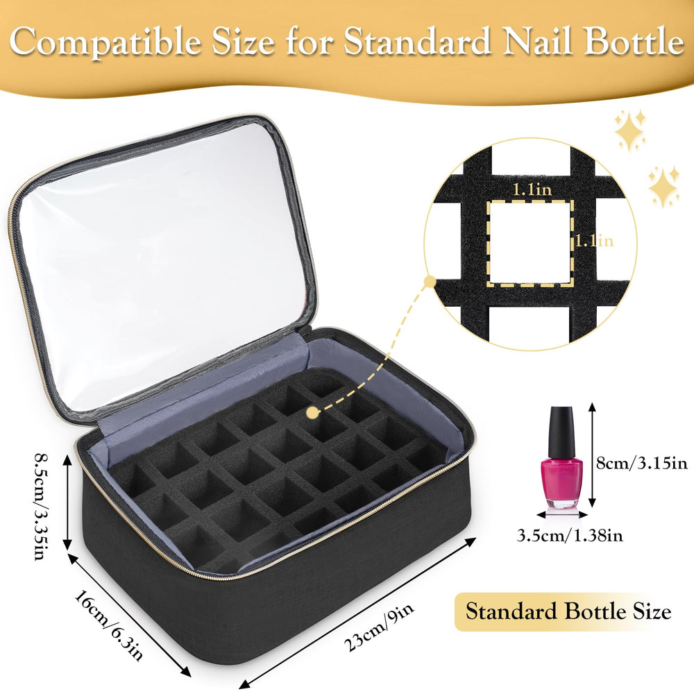 YOREPEK Nail Polish Organizer detachable pouches highlight modular storage