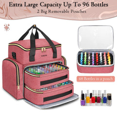 YOREPEK nail polish organizer foam inserts arranged for standard bottle sizes