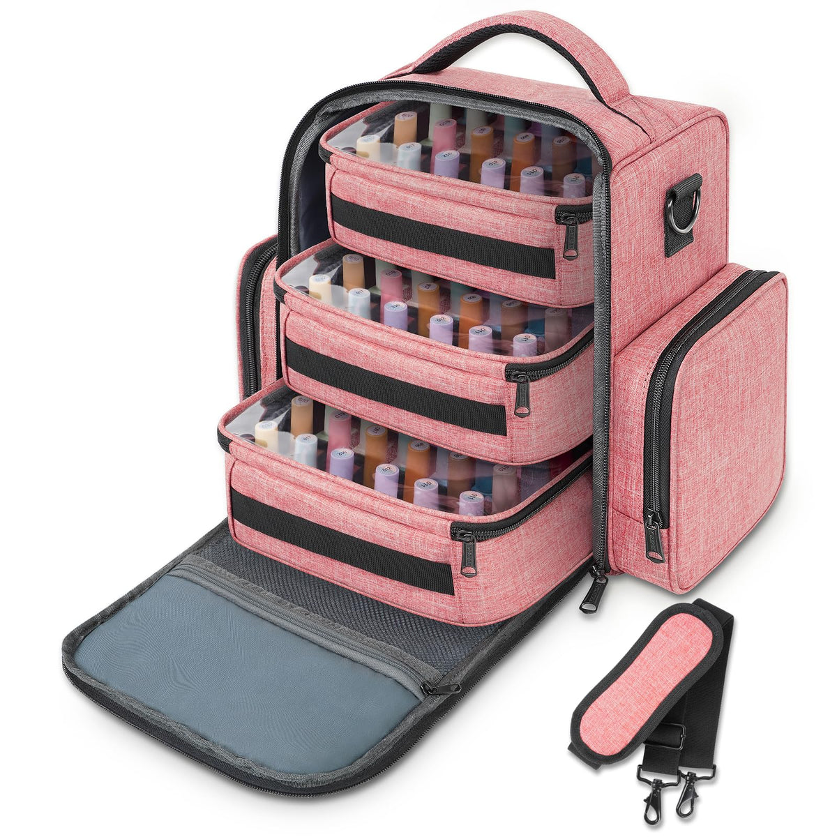 YOREPEK nail polish organizer front view highlights 72-bottle capacity