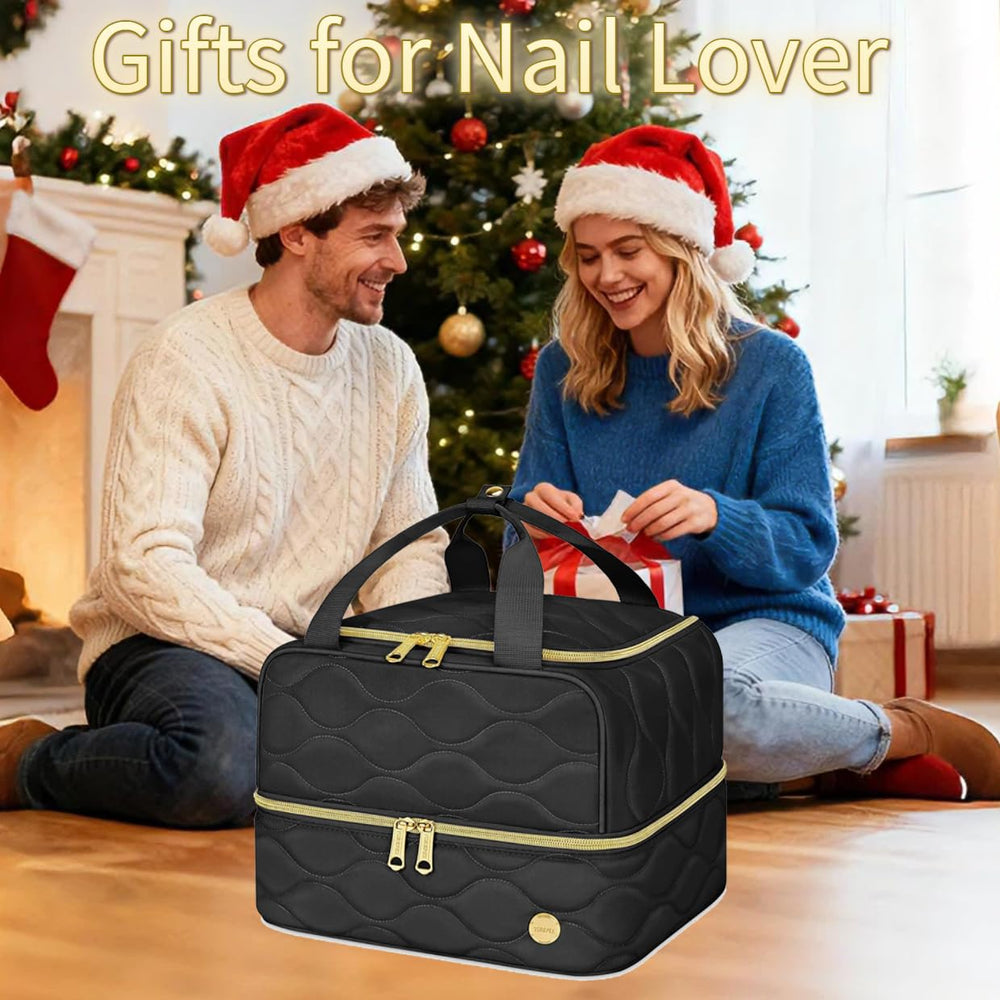YOREPEK two-layer travel case interior with removable divider for flexible storage on the go