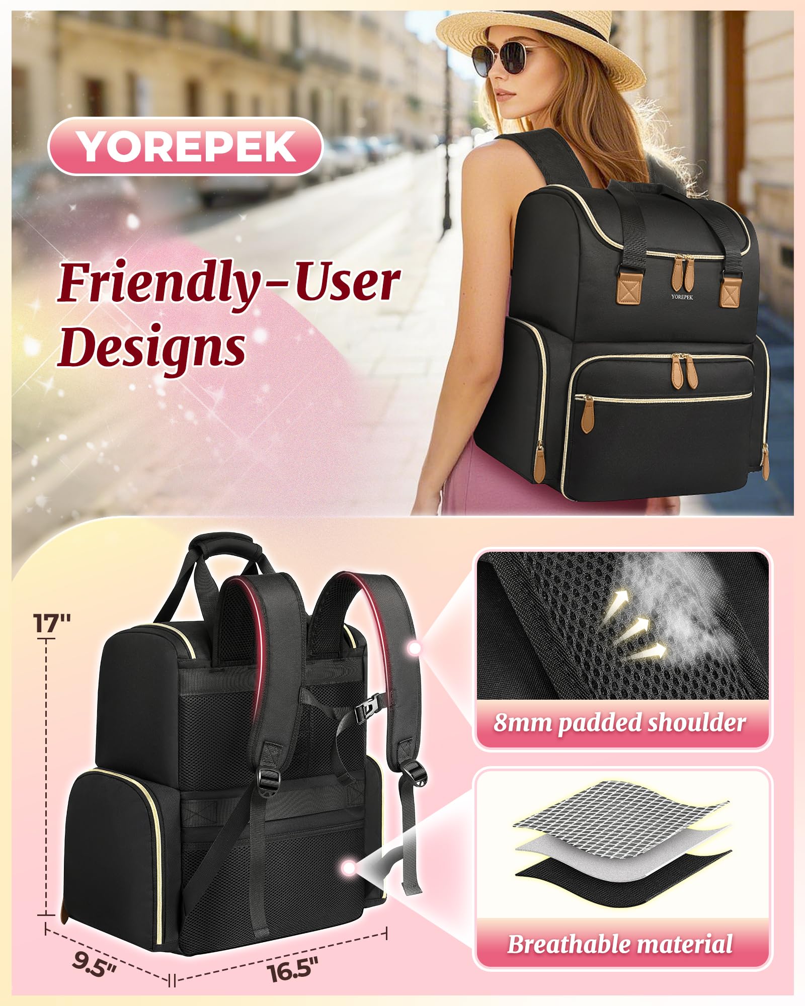 YOREPEK interior with dividers for small tools keeps workflow tidy.