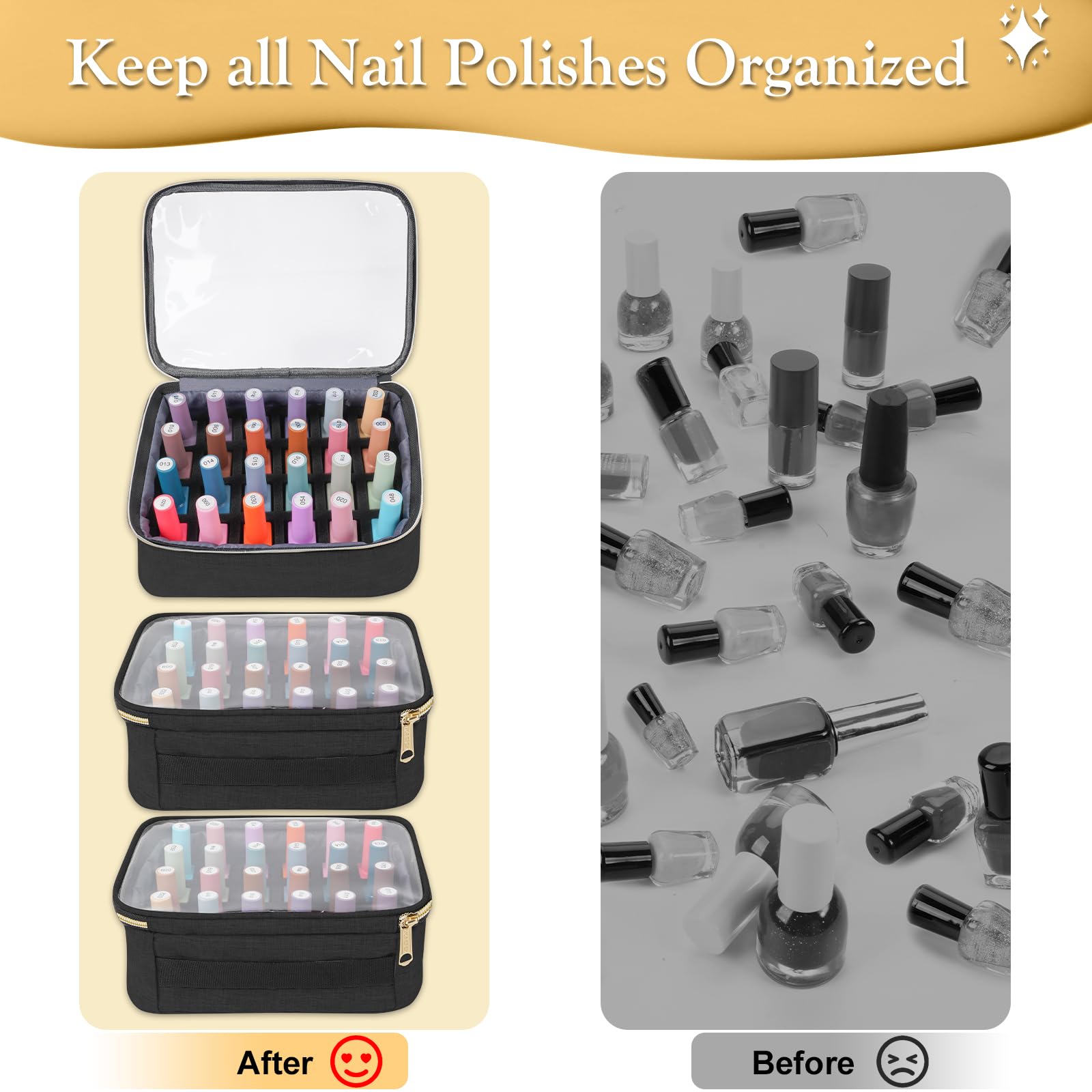 YOREPEK Nail Polish Organizer with lamp compatibility for kit expansion