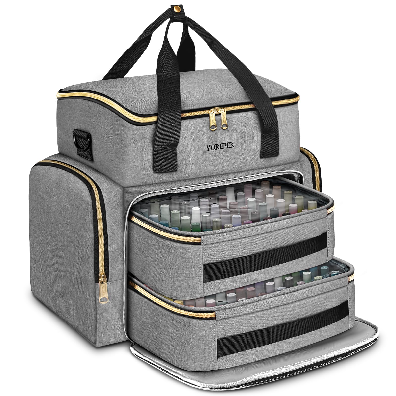 YOREPEK nail polish organizer large capacity holds 96+ bottles for tidy storage.