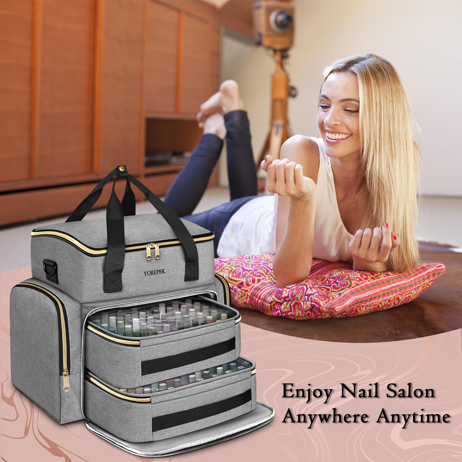 YOREPEK luggage strap secures to a suitcase for smooth transit.
