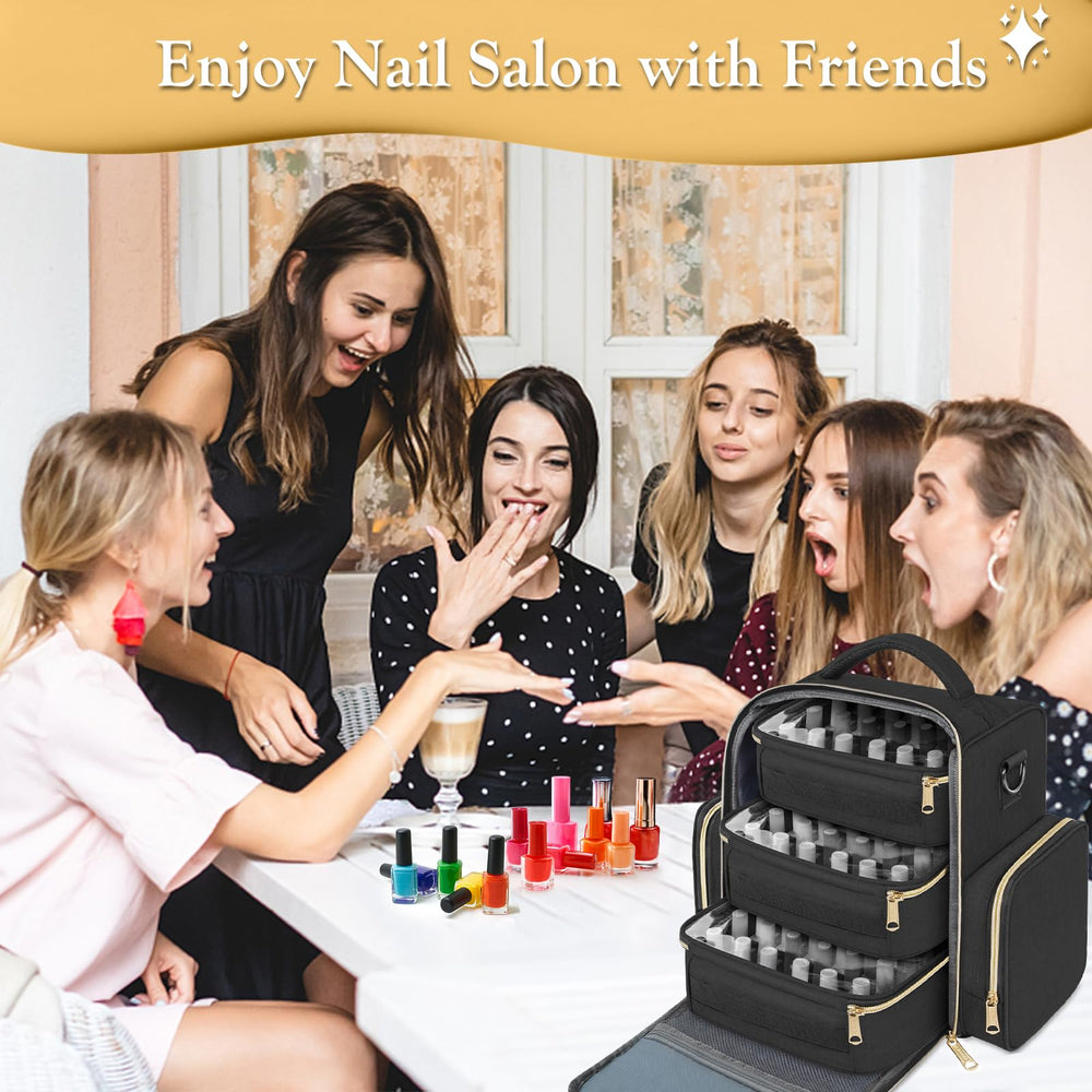 YOREPEK Nail Polish Organizer repurposed as makeup bag for cosmetics