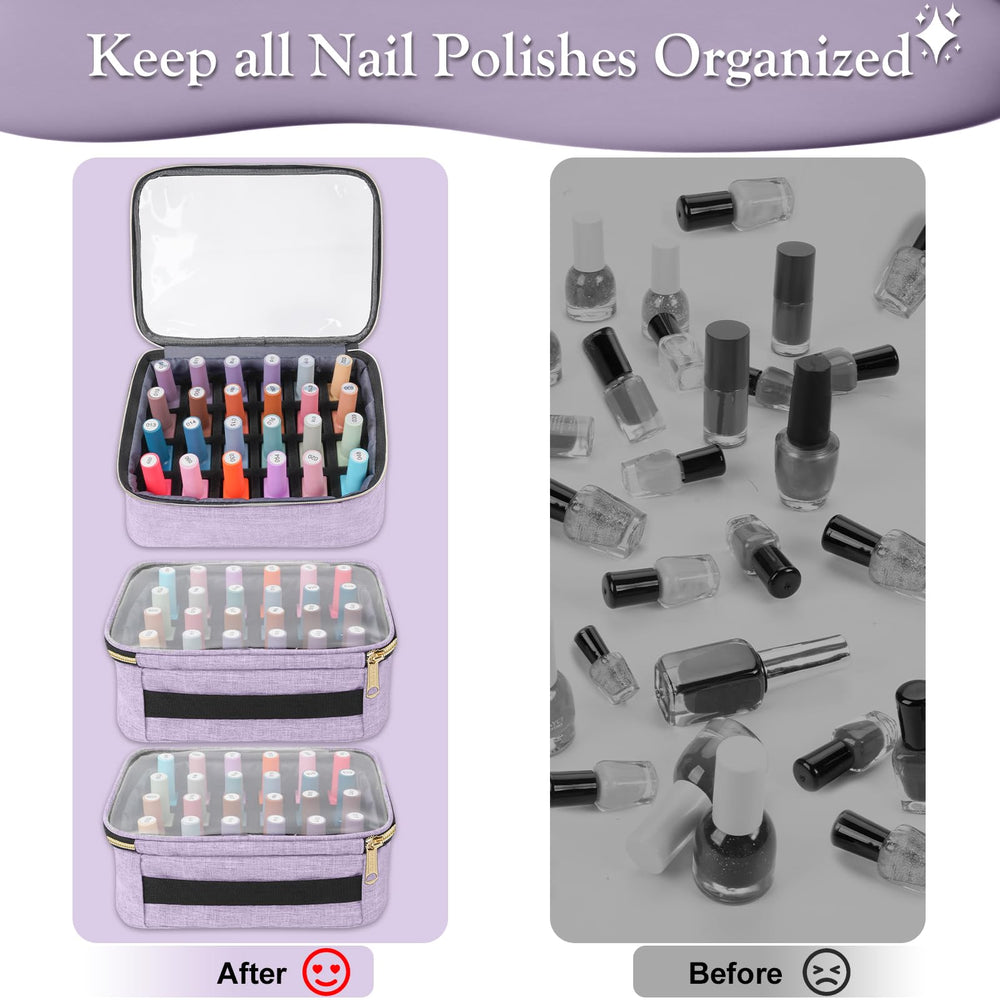 YOREPEK nail polish organizer shoulder carry option for easy transport