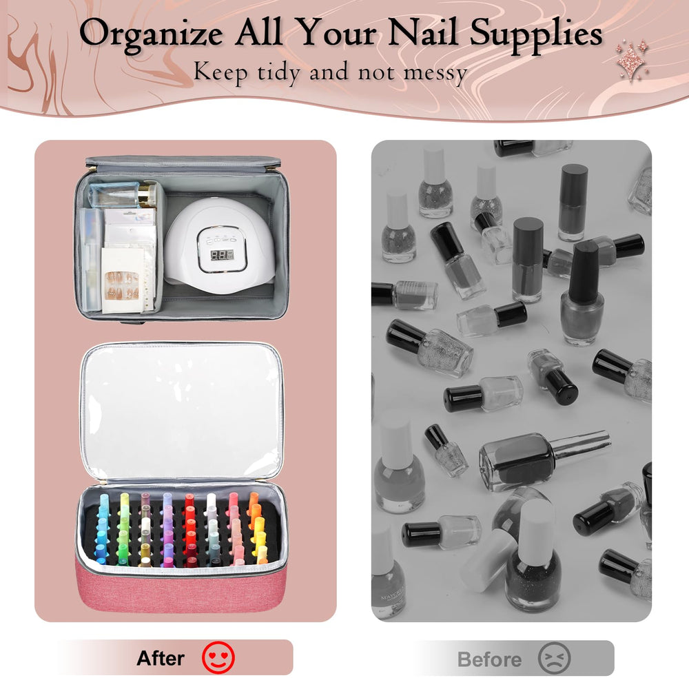YOREPEK nail polish organizer side pocket with accessories storage