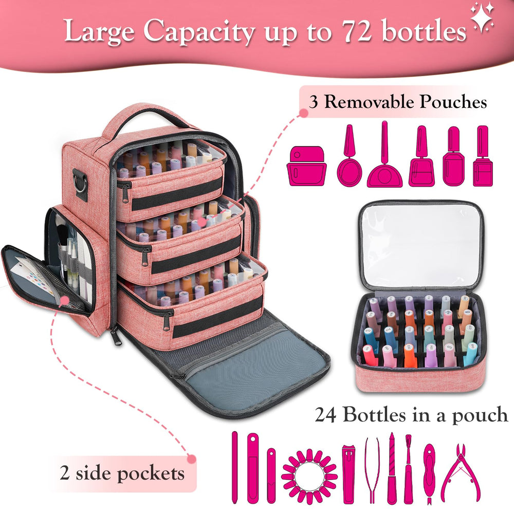 YOREPEK nail polish organizer side pocket emphasizes tool storage and quick access