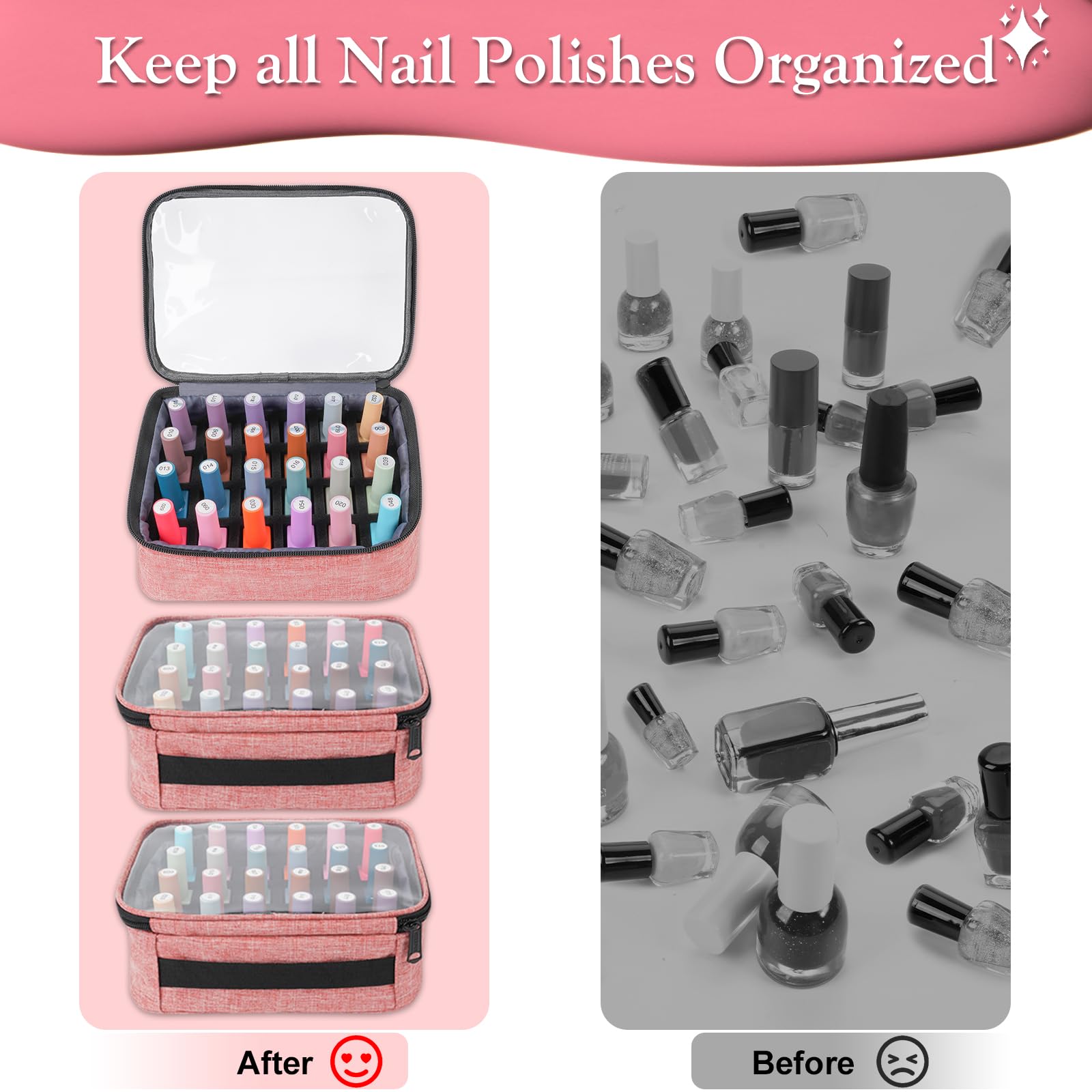 YOREPEK nail polish organizer suitcase attachment for secure transit