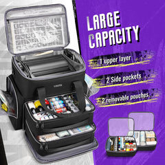 YOREPEK Tattoo Travel Case adjustable dividers optimize space for varied tattoo kits.