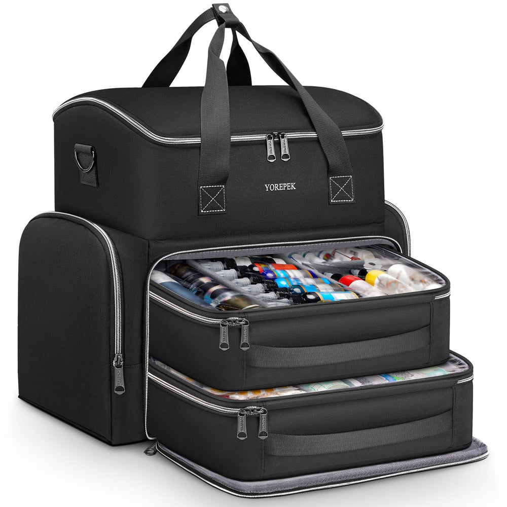 YOREPEK Tattoo Travel Case front view shows portable organization for on-the-go sessions.