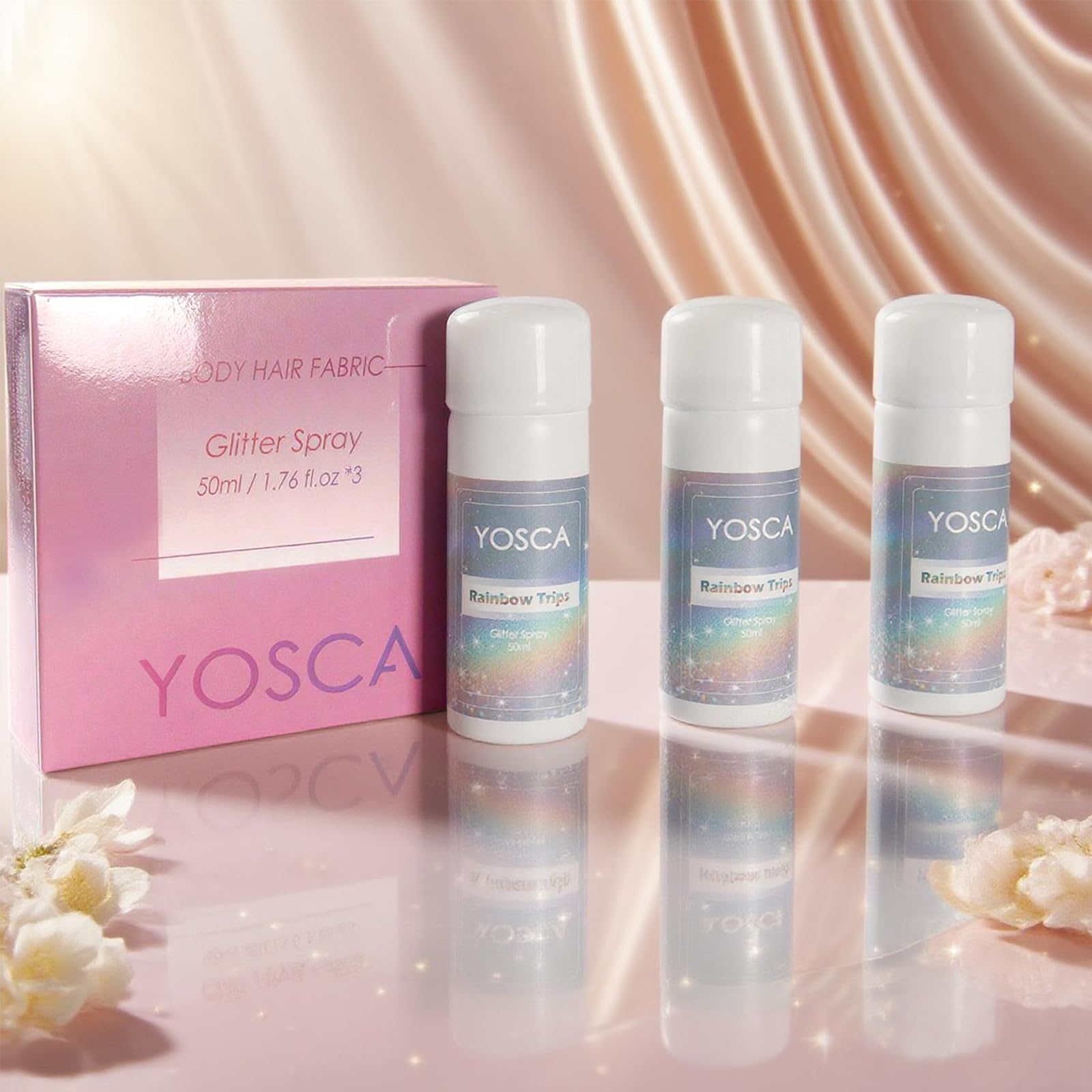 Yosca festival look glitter spray idea for concerts and raves.