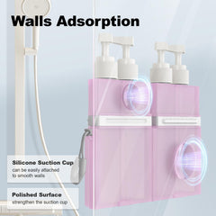 YOTIME 4in1 travel bottles suction cups on wall showing stable mounting