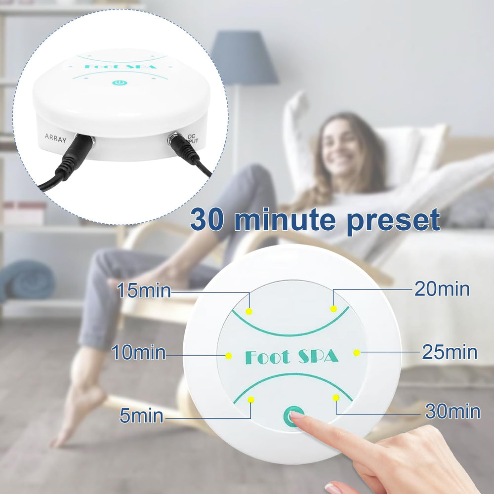 YoTmake Ionic Detox Foot Bath control panel with indicator light for easy operation.