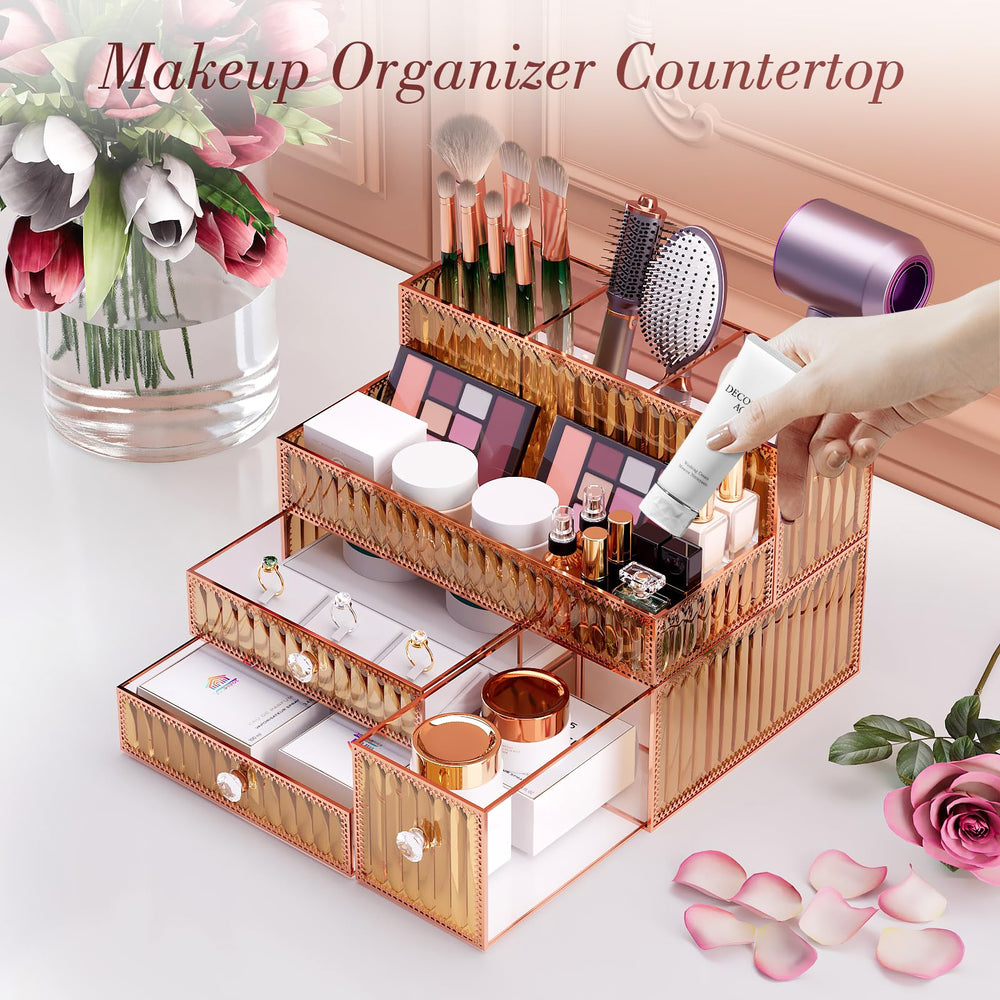 Youdepot bathroom counter storage keeps cosmetics and tools tidy, reducing countertop clutter.