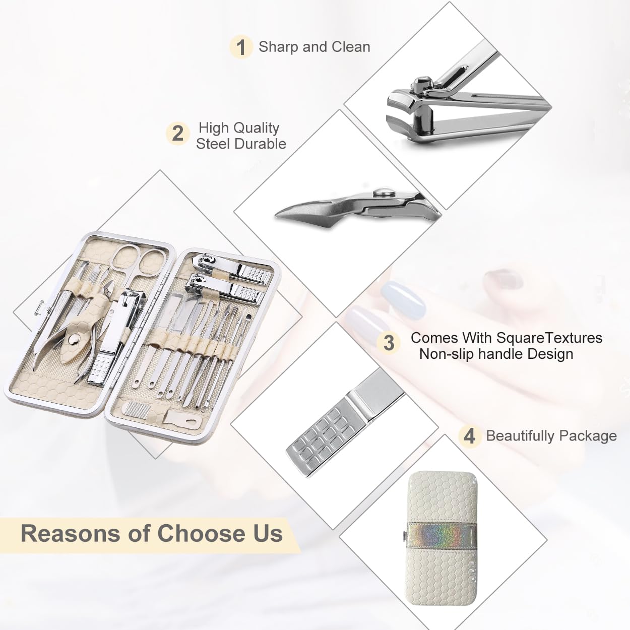 Yougai foot-care tools arranged for convenient at-home pedicure.
