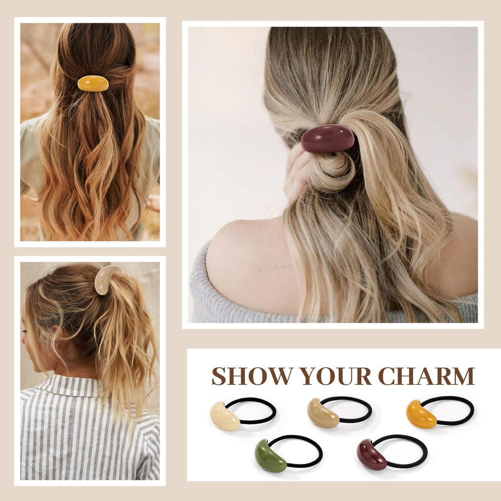Yougeigy fashion accessory geo-design hair tie styled with outfits for versatile looks
