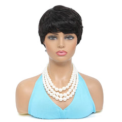 YOUKNOWIG pixie cut wig back view reveals fuller crown and natural movement.