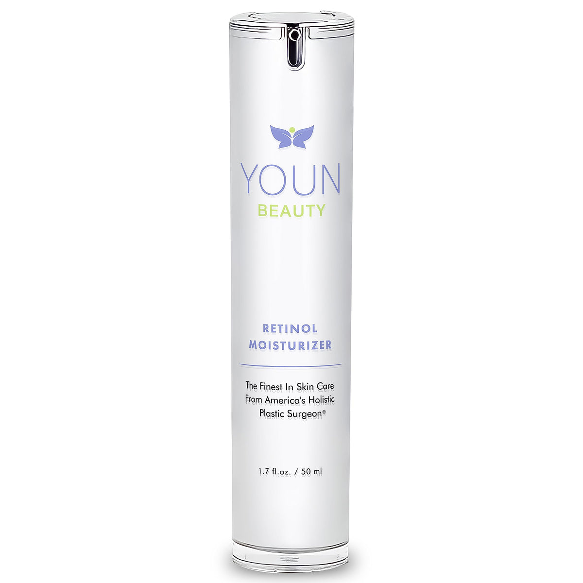 YOUN Beauty Retinol Night Cream bottle close-up for nighttime nourishment and glow.