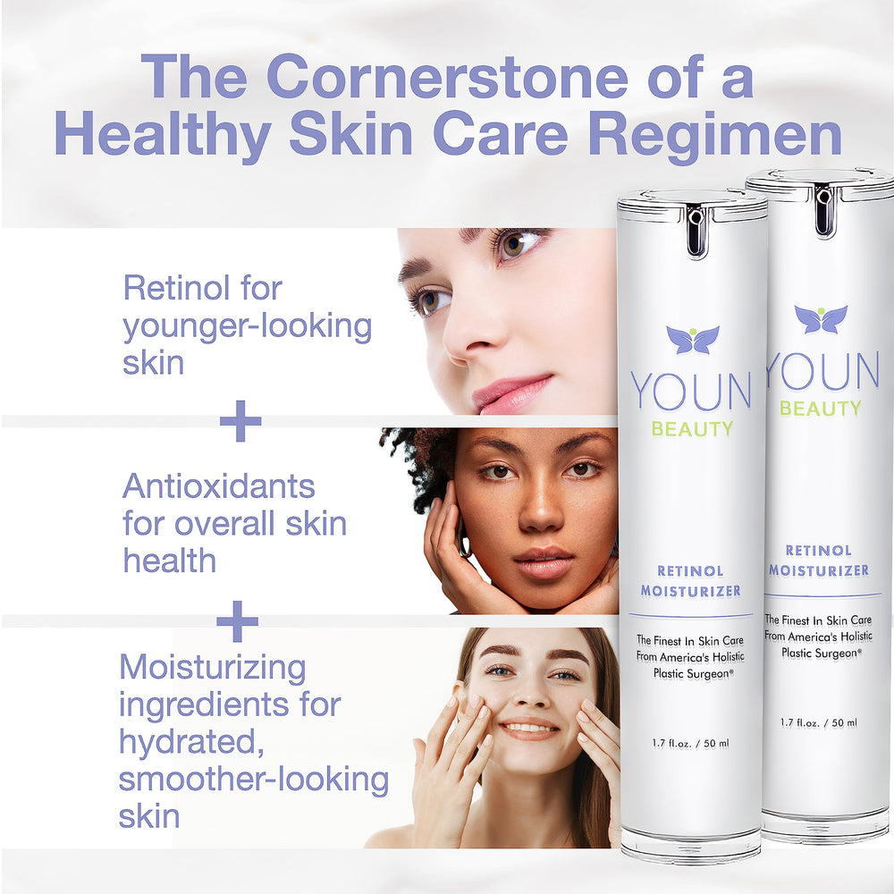 YOUN Beauty Retinol Night Cream with hyaluronic acid for plump, hydrated skin.