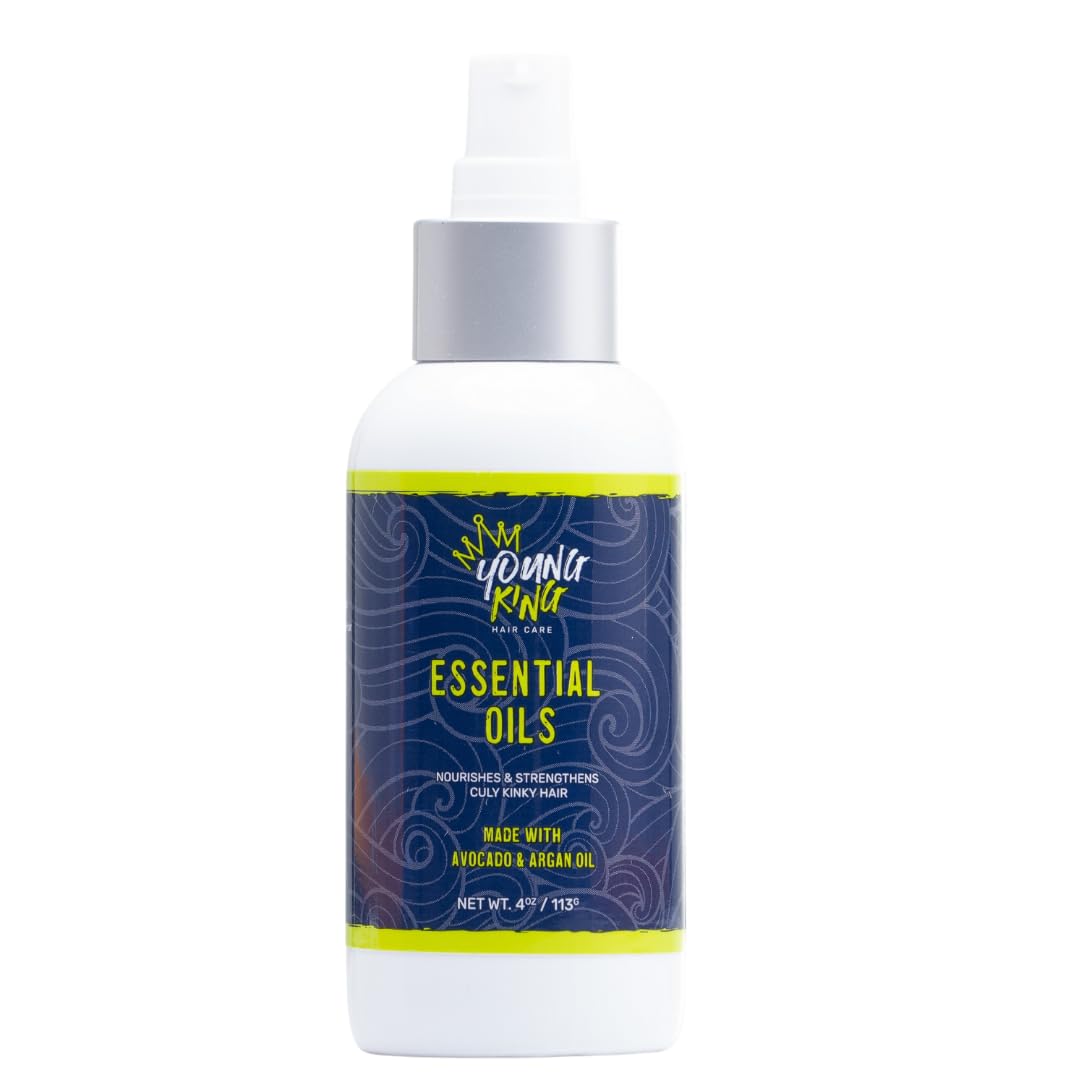 YOUNG KING HAIR CARE 4oz essential oils bottle ready for curl nourishment