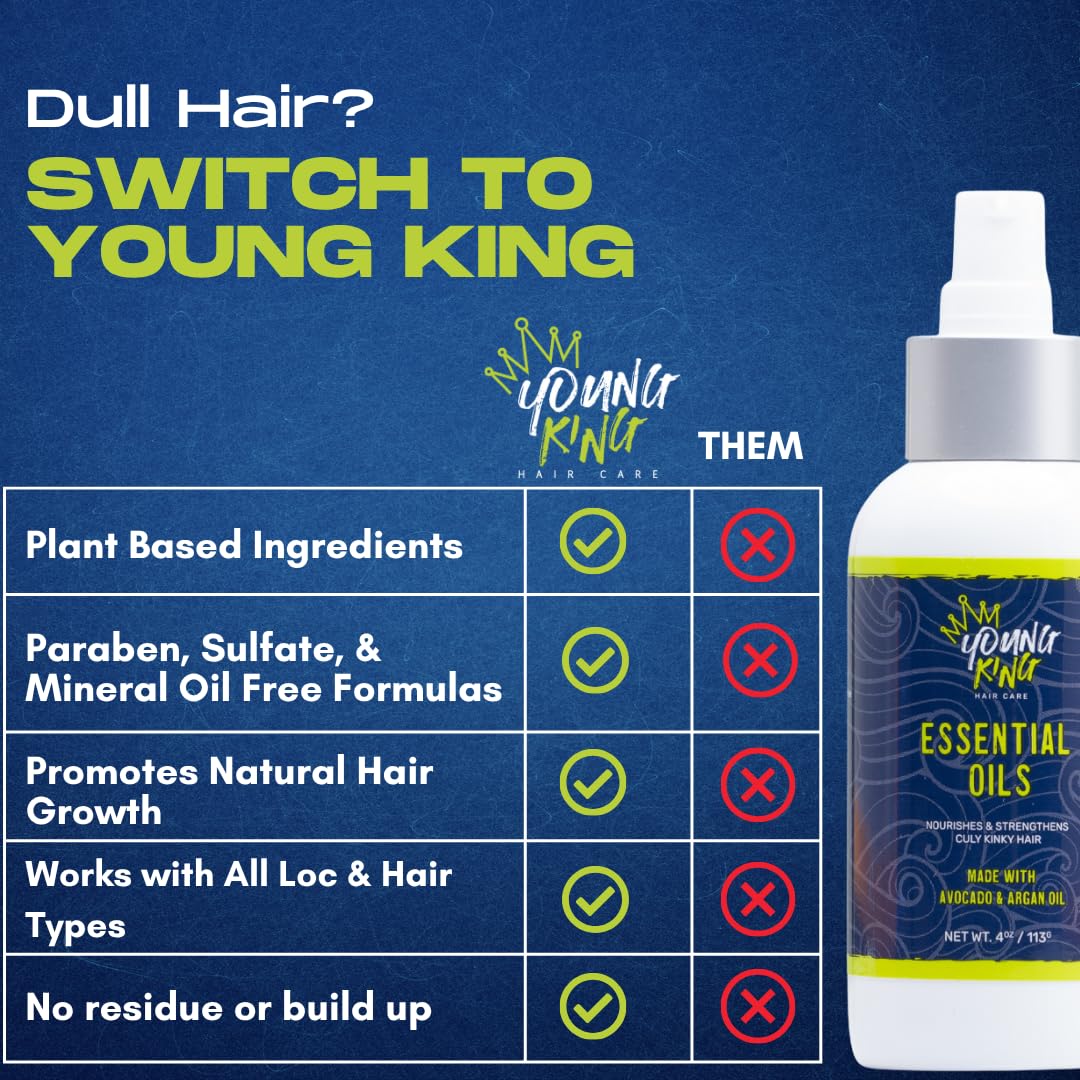 High and low porosity hair find manageability with YOUNG KING essential oils
