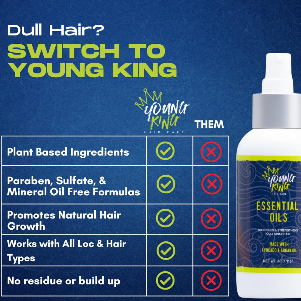High and low porosity hair find manageability with YOUNG KING essential oils
