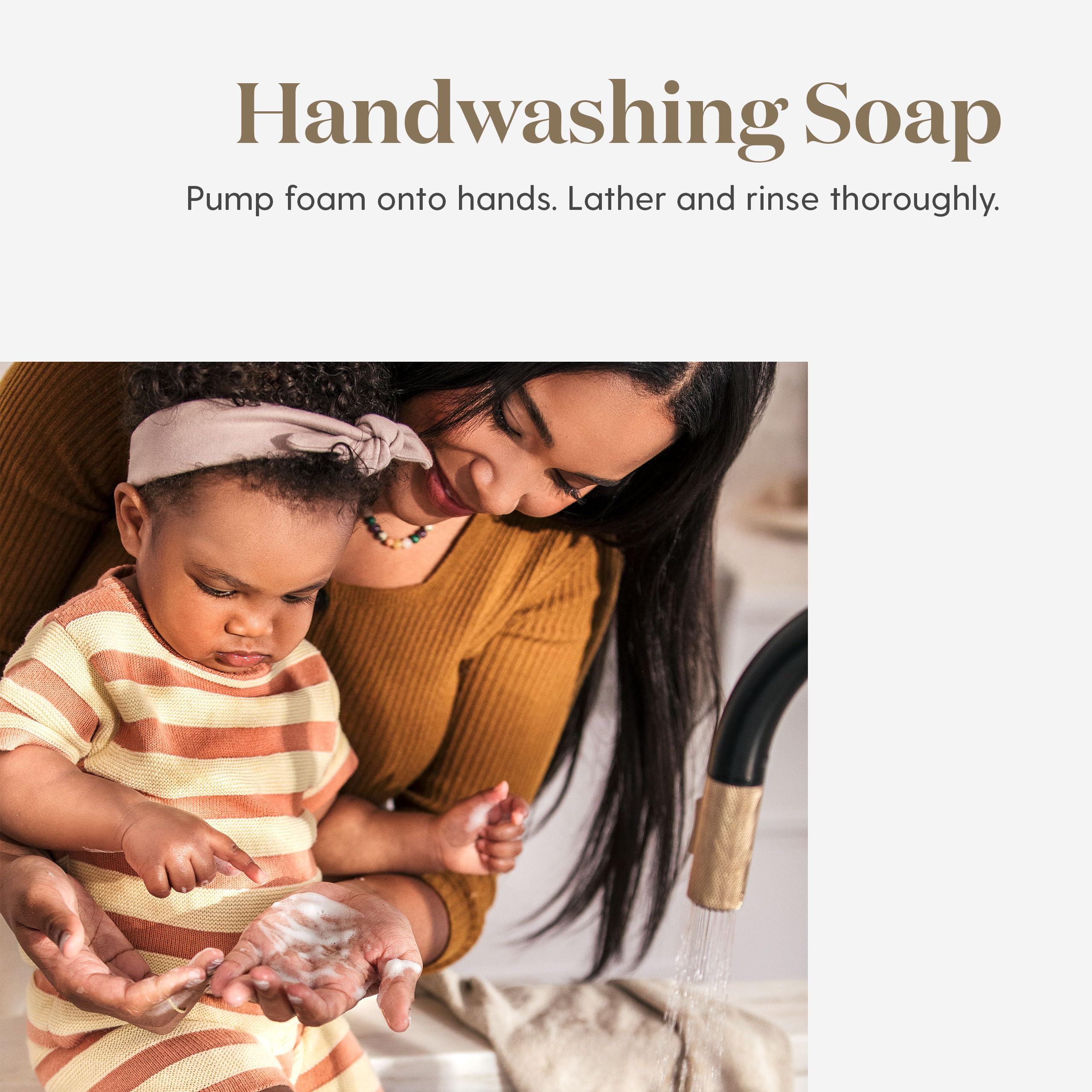 Close-up of creamy foam from Young Living Thieves hand soap