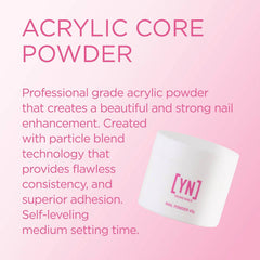 Young Nails Acrylic Core Powder sets in 90 seconds for efficient use.