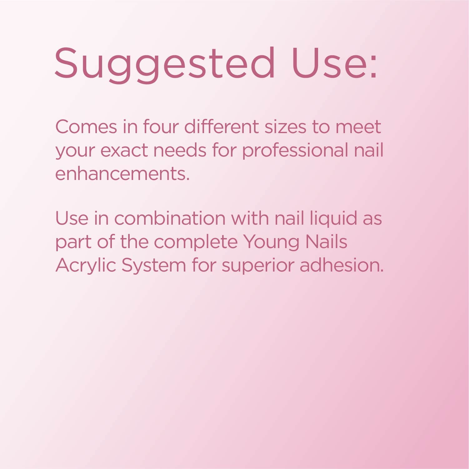 Young Nails Acrylic Speed Powder Pink bottle closeup demonstrating self-leveling consistency