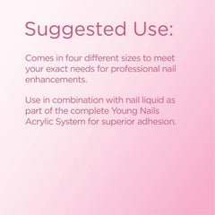 Young Nails Acrylic Speed Powder Pink bottle closeup demonstrating self-leveling consistency