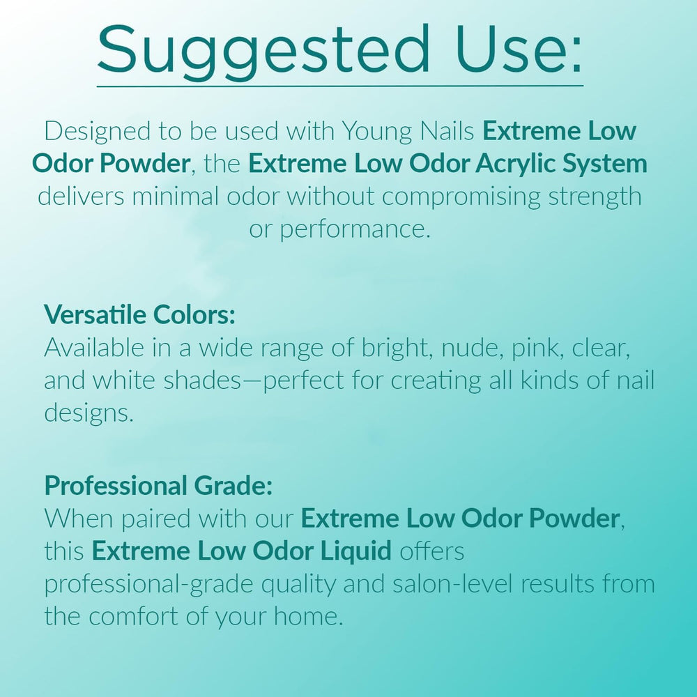 Young Nails professional salon-grade monomer for 6 oz packaging supports long-lasting adhesion.